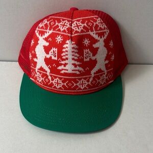 Holiday Time Red and Green Reindeer Hat